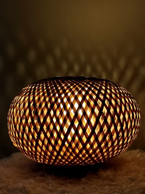 Ellipse Double Layer Bamboo Table Lamp Shade - Image 4